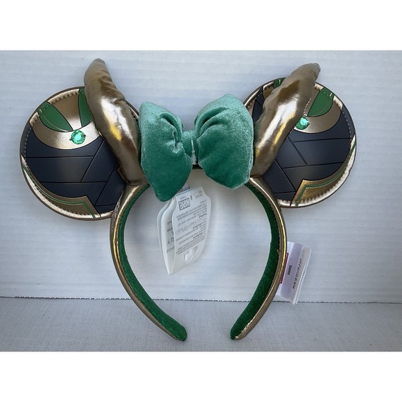 Disney Parks Marvel Avengers Loki Horn Minnie Headband Ears Faux Gems NEW - Picture 1 of 2